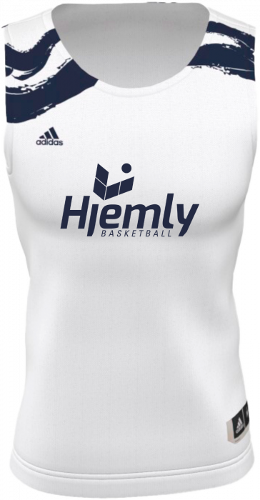 Adidas - Hjemly Basket Tee - Weiß & marineblau