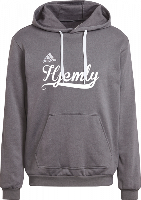 Adidas - Hjemly Bomulds Hoodie - Grey four & hvid