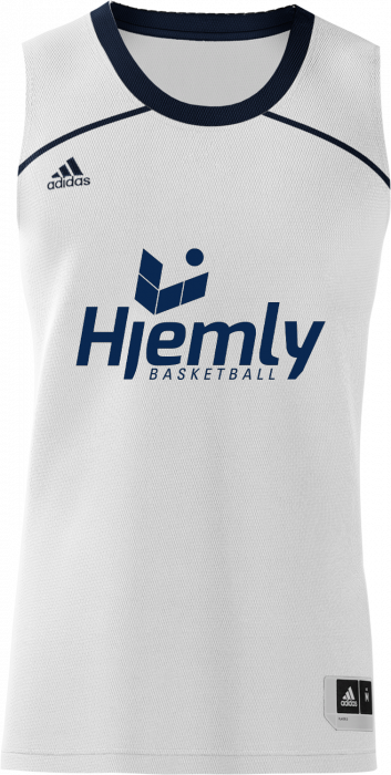 Adidas - Hjemly Basket T-Shirt - Wit & marineblauw