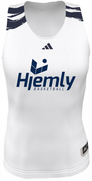 Adidas - Hjemly Basket T-Shirt 24/25 Piger - Hvid & navy blå